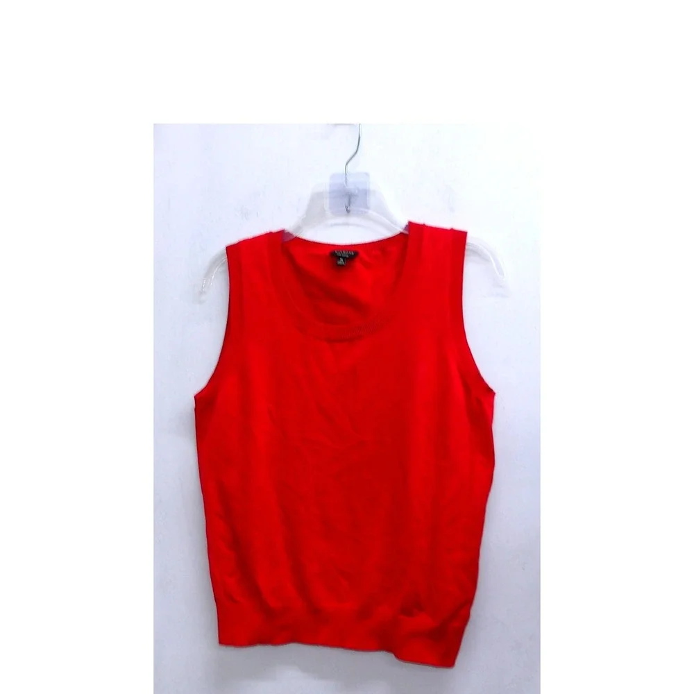 Talbots Womens Red Sleeveless Scoop Neck Knit Sweater M / #26844